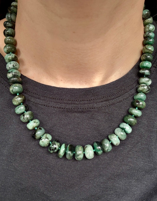 Chunky Emerald Gemstone Necklace