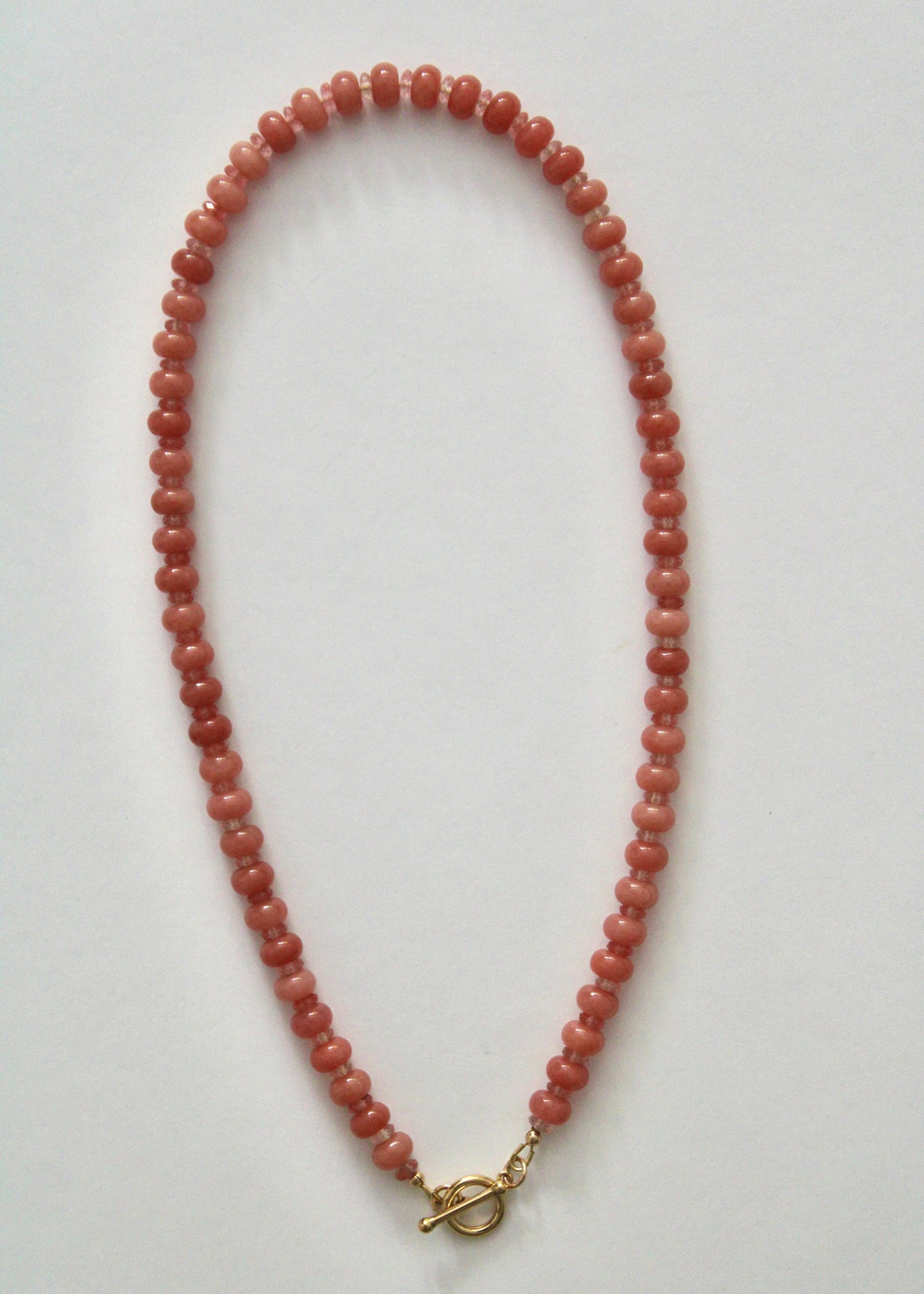 Pink Opal and Rose Quarts Gemstone Necklace