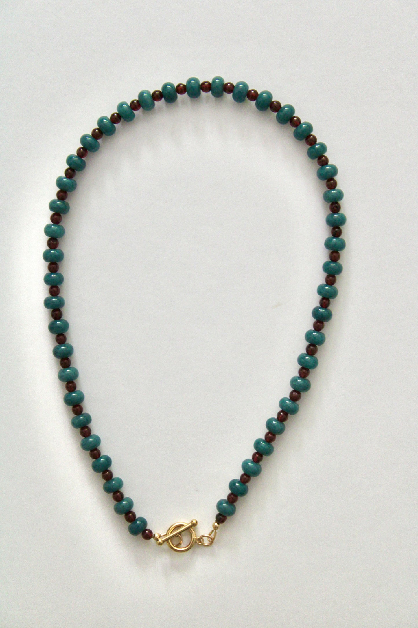 Apatite and Garnet Gemstone Necklace