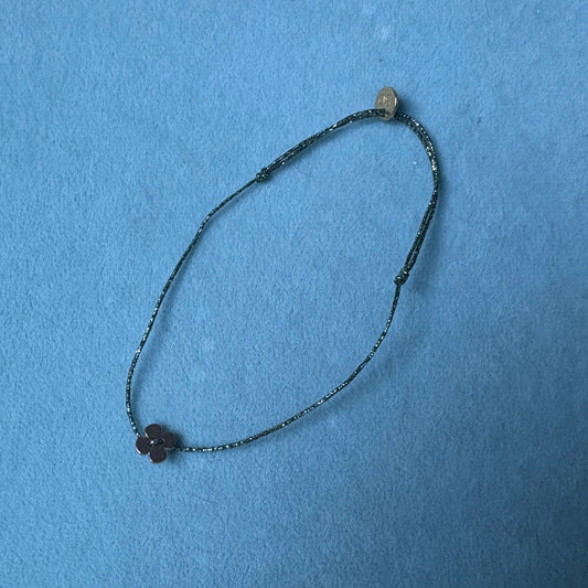 Lucky Clover Silk Cord Bracelet