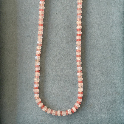Moonstone and Rose Quartz Gemstone Necklace