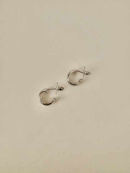 Chunky Silver Hoops