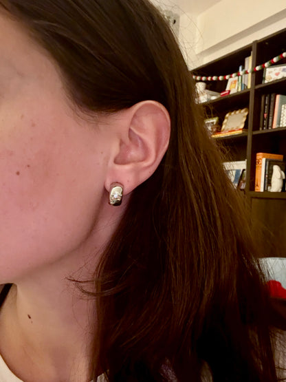 Chunky Silver Hoops