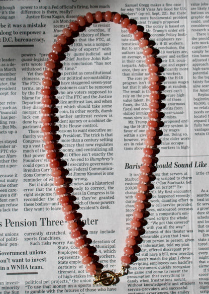 Pink Opal and Rose Quarts Gemstone Necklace