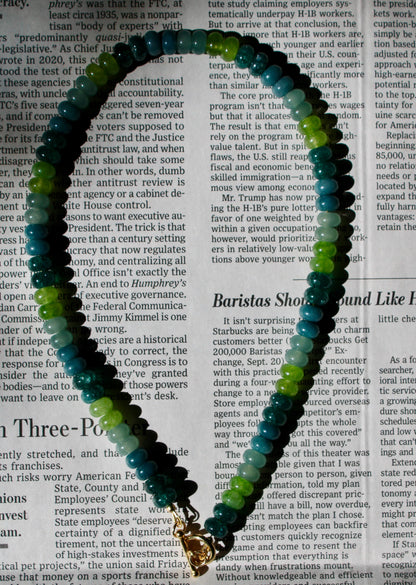 Green Striped Gemstone Necklace
