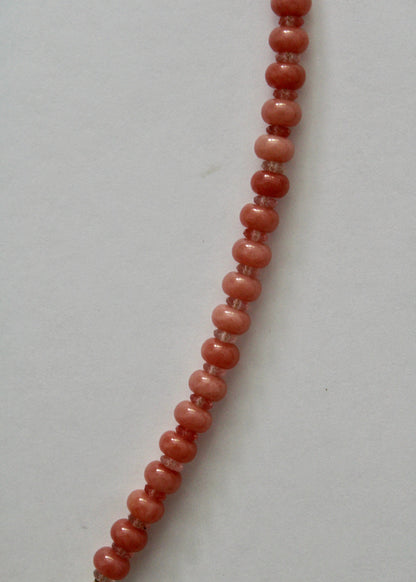 Pink Opal and Rose Quarts Gemstone Necklace