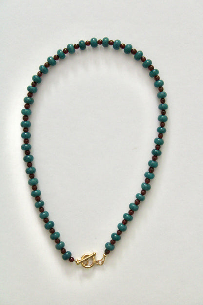 Apatite and Garnet Gemstone Necklace