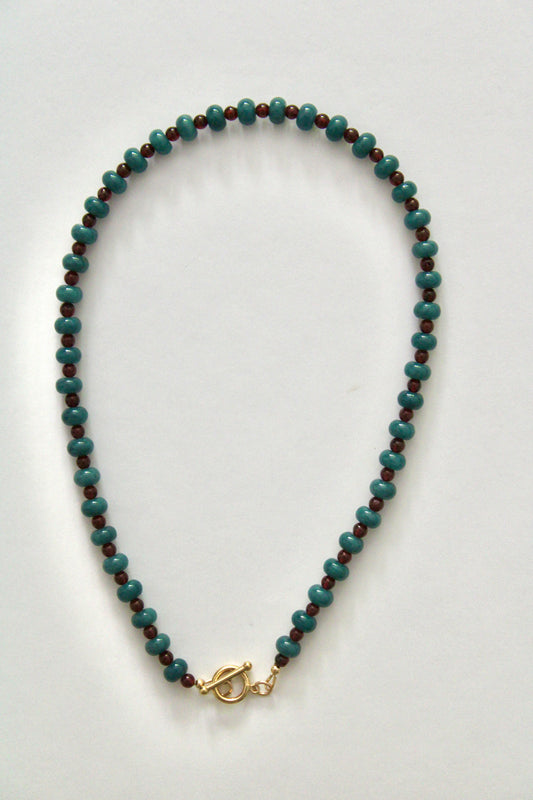 Apatite and Garnet Gemstone Necklace