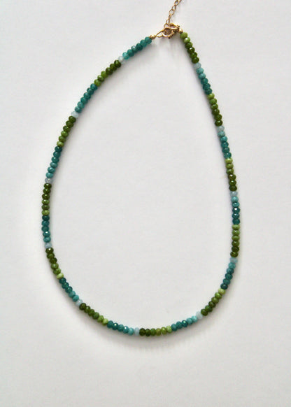 Apatite and Aquamarine Gemstone Necklace