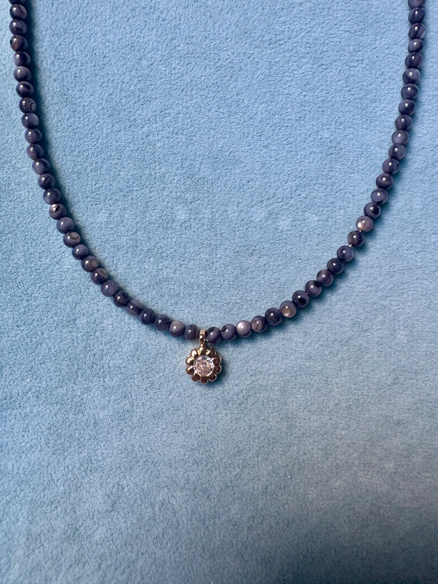 Grey Cat's Eye Gemstone Necklace