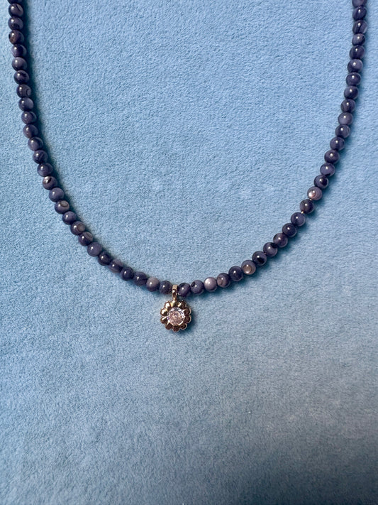 Grey Cat's Eye Gemstone Necklace