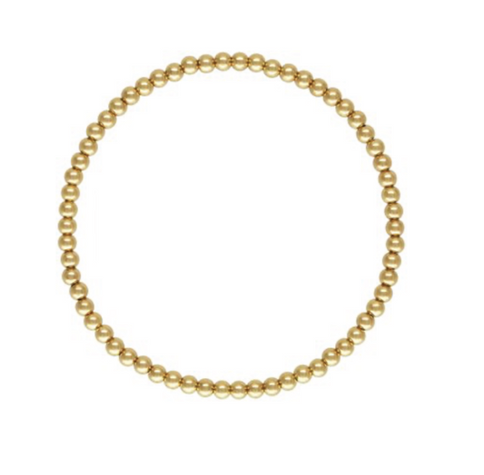 Gold Bowery Stretch Beaded Bracelet - 3 mm