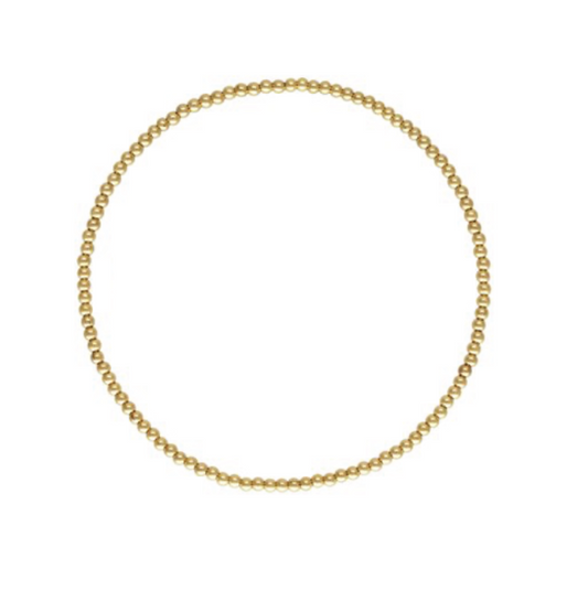 Gold Bowery Stretch Beaded Bracelet - 2 mm
