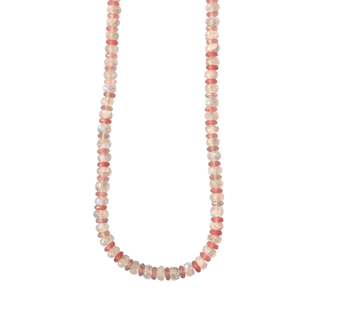 Moonstone and Rose Quartz Gemstone Necklace