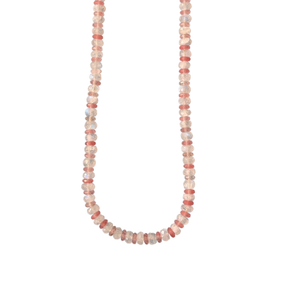Moonstone and Rose Quartz Gemstone Necklace